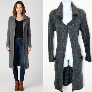 Aritzia Wilfred Long Cardigan Sweater Duster Mohair Wool Blend Belted Gray XXS